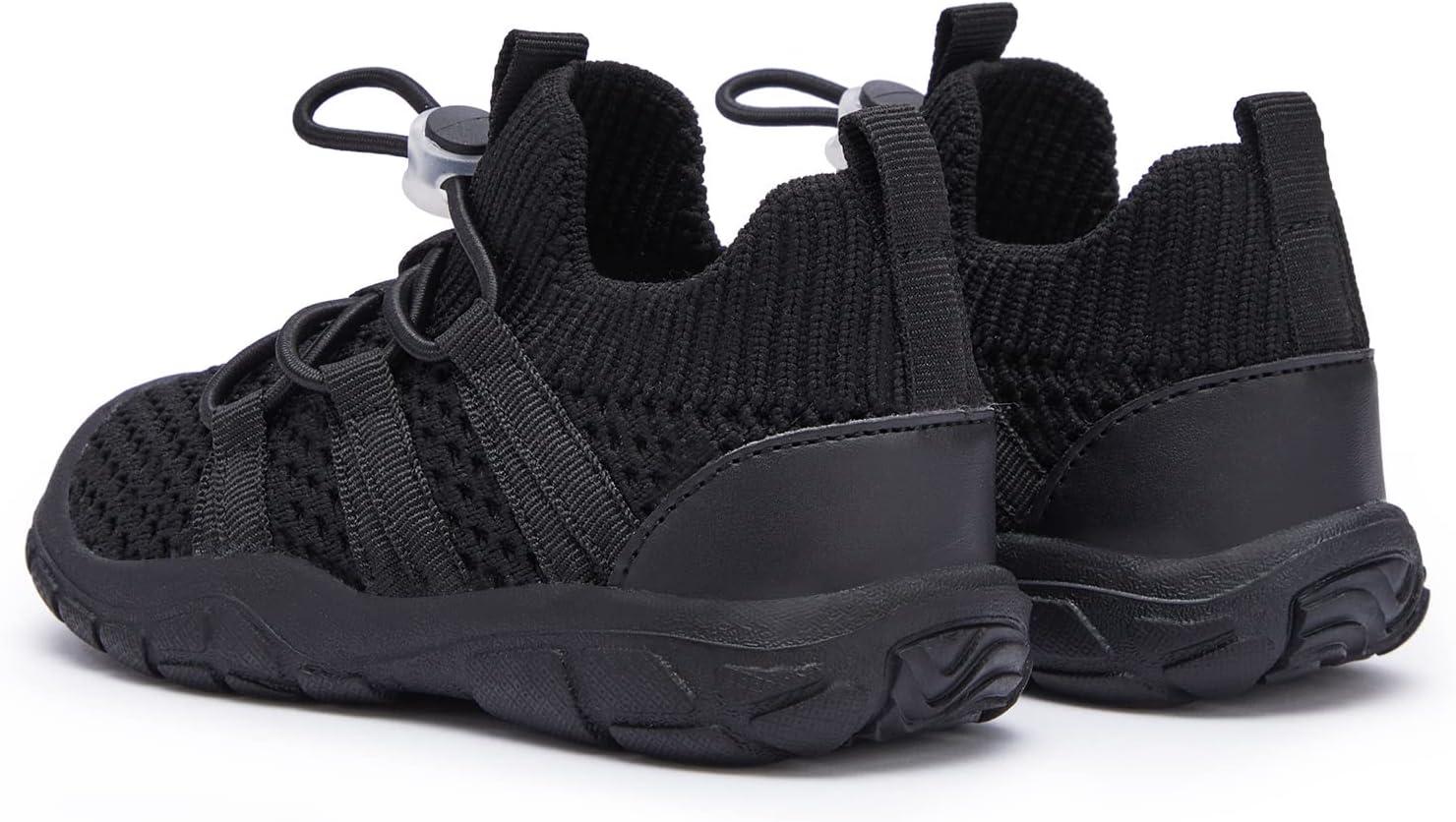 imageBMCiTYBM Baby Boy Girl Shoes Infant Soft Non Slip Sneakers Lightweight First Step Walking Shoes 6 9 12 18 24 MonthsHblack