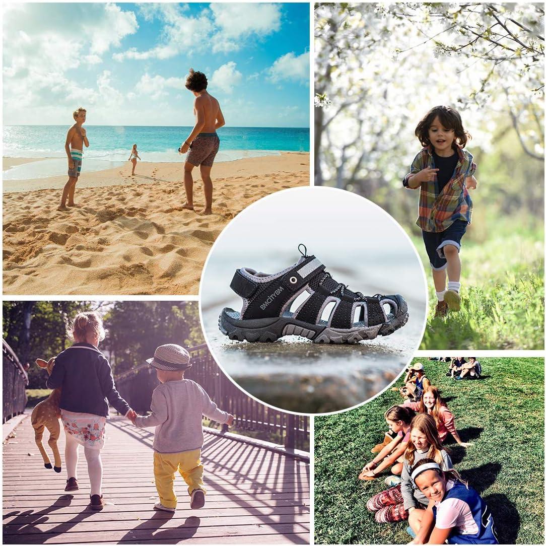 imageBMCiTYBM Boys Girls Sport Sandals Closed Toe Water Hiking Beach Outdoor Shoes ToddlerLittle KidsAblack