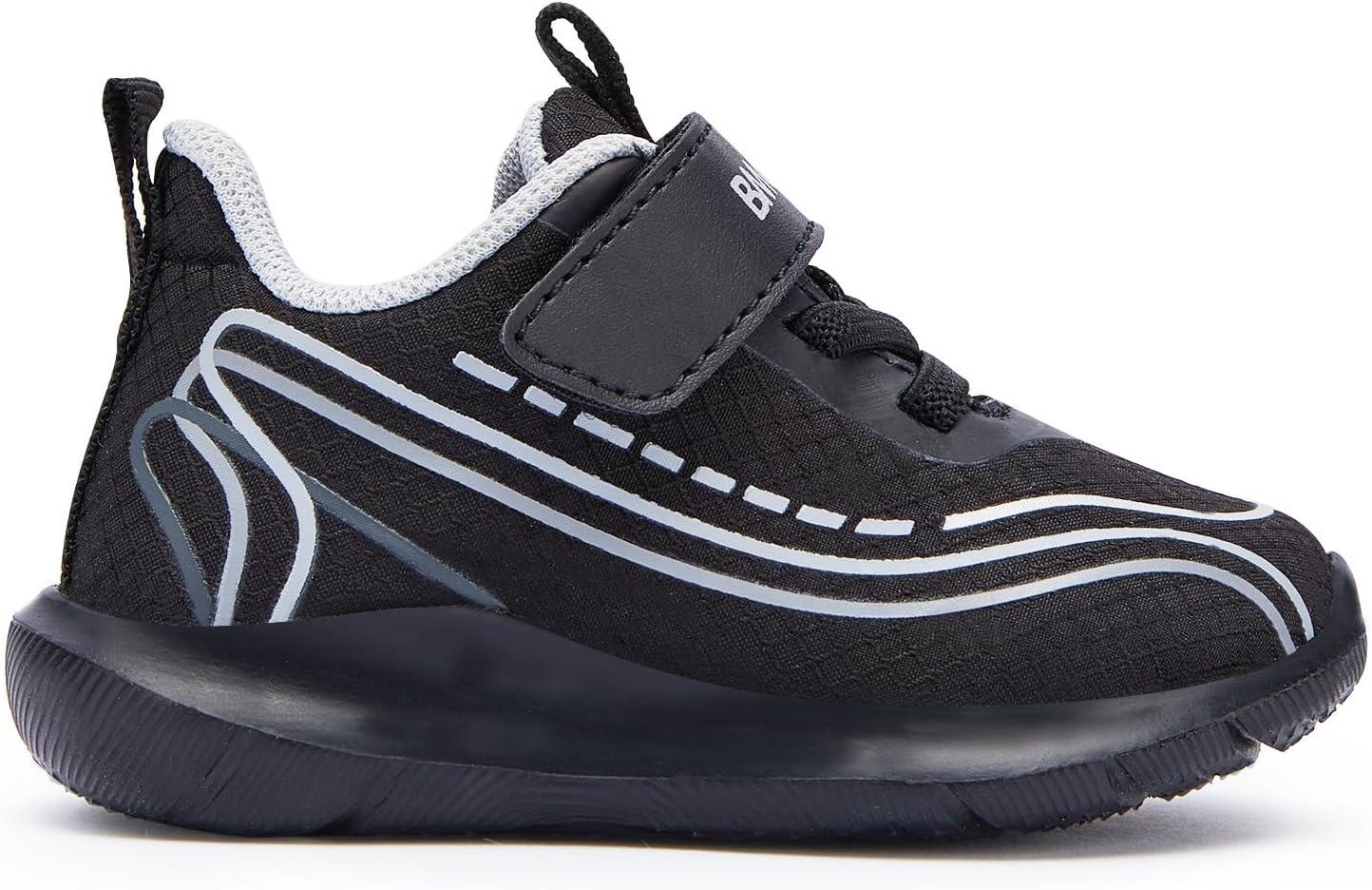 imageBMCiTYBM Toddler Shoes Boys Girls Walking Sneakers Running Athletic Sports Tennis ShoesAblack