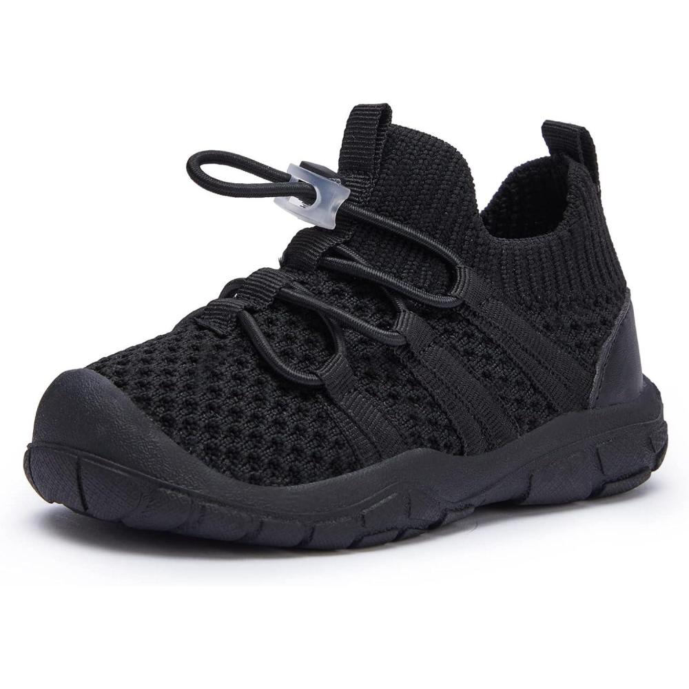 imageBMCiTYBM Baby Boy Girl Shoes Infant Soft Non Slip Sneakers Lightweight First Step Walking Shoes 6 9 12 18 24 MonthsHblack