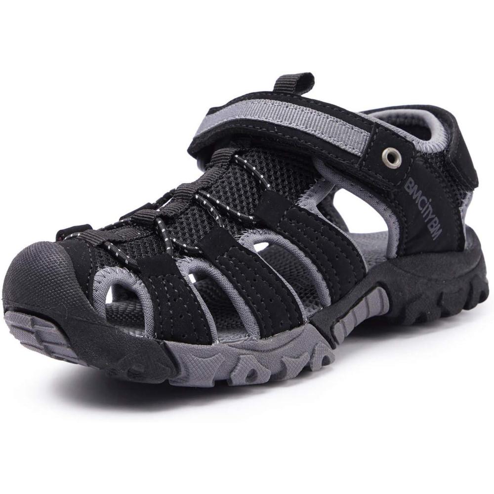 imageBMCiTYBM Boys Girls Sport Sandals Closed Toe Water Hiking Beach Outdoor Shoes ToddlerLittle KidsAblack