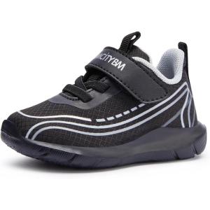 imageBMCiTYBM Toddler Shoes Boys Girls Walking Sneakers Running Athletic Sports Tennis ShoesAblack