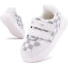 imageBMCiTYBM Baby Shoes Infant Boy Girl First Walker Shoes Toddler Walking Shoes Lightweight NonSlip Sneakers for 6 9 12 18 24 MonthsDgrey White
