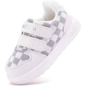 imageBMCiTYBM Baby Shoes Infant Boy Girl First Walker Shoes Toddler Walking Shoes Lightweight NonSlip Sneakers for 6 9 12 18 24 MonthsDgrey White