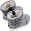 imageBMCiTYBM Baby Boy Girl Snow Boots Waterproof Winter Warm Booties Nonslip Lightweight Outdoor Shoes for First Walkers 6 9 12 18 24 MonthsInfantToddlerA1grey