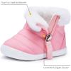imageBMCiTYBM Baby Boy Girl Snow Boots Waterproof Winter Warm Booties Nonslip Lightweight Outdoor Shoes for First Walkers 6 9 12 18 24 MonthsInfantToddlerApink