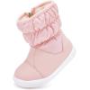 imageBMCiTYBM Baby Boy Girl Snow Boots Waterproof Winter Warm Booties Nonslip Lightweight Outdoor Shoes for First Walkers 6 9 12 18 24 MonthsInfantToddlerA1pink
