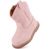 imageBMCiTYBM Baby Cowboy Cowgirl Boots Infant Western Boots Toddler Boys Girls Round Toe Riding Mid Calf Boots All Seasons for 6 9 12 18 24 MonthsApink