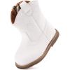 imageBMCiTYBM Baby Cowboy Cowgirl Boots Infant Western Boots Toddler Boys Girls Round Toe Riding Mid Calf Boots All Seasons for 6 9 12 18 24 MonthsAwhite