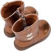 imageBMCiTYBM Baby Cowboy Cowgirl Boots Infant Western Boots Toddler Boys Girls Round Toe Riding Mid Calf Boots All Seasons for 6 9 12 18 24 MonthsBbrown