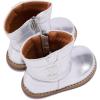 imageBMCiTYBM Baby Cowboy Cowgirl Boots Infant Western Boots Toddler Boys Girls Round Toe Riding Mid Calf Boots All Seasons for 6 9 12 18 24 MonthsBsilver