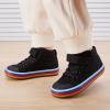 imageToddler Boys Girls Walking Shoes High Top Tennis Canvas SneakersInfantToddlerCblack