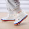 imageToddler Boys Girls Walking Shoes High Top Tennis Canvas SneakersInfantToddlerCwhite