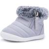 imageBMCiTYBM Baby Boy Girl Snow Boots Waterproof Winter Warm Booties Nonslip Lightweight Outdoor Shoes for First Walkers 6 9 12 18 24 MonthsInfantToddlerAgrey