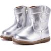 imageBMCiTYBM Baby Cowboy Cowgirl Boots Infant Western Boots Toddler Boys Girls Round Toe Riding Mid Calf Boots All Seasons for 6 9 12 18 24 MonthsBsilver