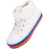 imageToddler Boys Girls Walking Shoes High Top Tennis Canvas SneakersInfantToddlerCwhite