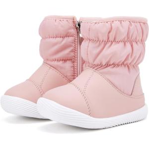imageBMCiTYBM Baby Boy Girl Snow Boots Waterproof Winter Warm Booties Nonslip Lightweight Outdoor Shoes for First Walkers 6 9 12 18 24 MonthsInfantToddlerA1pink
