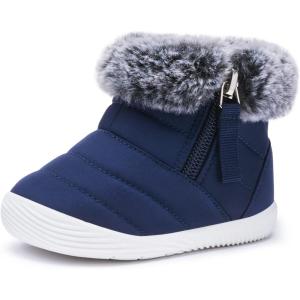 imageBMCiTYBM Baby Boy Girl Snow Boots Waterproof Winter Warm Booties Nonslip Lightweight Outdoor Shoes for First Walkers 6 9 12 18 24 MonthsInfantToddlerAnavy