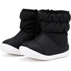 imageBMCiTYBM Baby Boy Girl Snow Boots Waterproof Winter Warm Booties Nonslip Lightweight Outdoor Shoes for First Walkers 6 9 12 18 24 MonthsInfantToddlerA1black