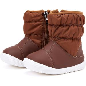 imageBMCiTYBM Baby Boy Girl Snow Boots Waterproof Winter Warm Booties Nonslip Lightweight Outdoor Shoes for First Walkers 6 9 12 18 24 MonthsInfantToddlerA1brown