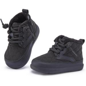 imageBMCiTYBM Baby Boy Girl Snow Boots Waterproof Winter Warm Booties Nonslip Lightweight Outdoor Shoes for First Walkers 6 9 12 18 24 MonthsInfantToddlerBblack