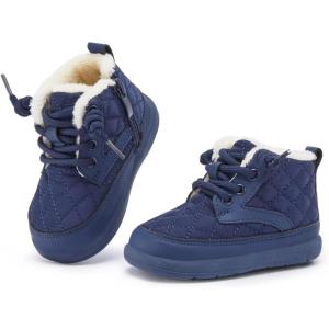 imageBMCiTYBM Baby Boy Girl Snow Boots Waterproof Winter Warm Booties Nonslip Lightweight Outdoor Shoes for First Walkers 6 9 12 18 24 MonthsInfantToddlerBnavy