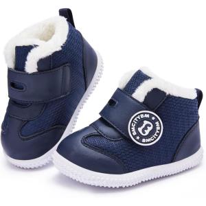imageBMCiTYBM Baby Boy Girl Snow Boots Waterproof Winter Warm Booties Nonslip Lightweight Outdoor Shoes for First Walkers 6 9 12 18 24 MonthsInfantToddlerCnavy