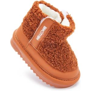 imageBMCiTYBM Baby Boy Girl Snow Boots Waterproof Winter Warm Booties Nonslip Lightweight Outdoor Shoes for First Walkers 6 9 12 18 24 MonthsInfantToddlerJbrown