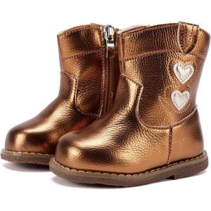 imageBMCiTYBM Baby Cowboy Cowgirl Boots Infant Western Boots Toddler Boys Girls Round Toe Riding Mid Calf Boots All Seasons for 6 9 12 18 24 MonthsBbrown