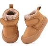 imageBMCiTYBM Baby Shoes Boy Girl Sneakers Winter Warm Non Slip First Walking Infant Shoes 624 MonthsHigh Top Brown