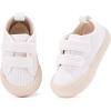imageBMCiTYBM Baby Shoes Boy Girl Sneakers Winter Warm Non Slip First Walking Infant Shoes 624 MonthsTwo Strap White