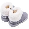 imageBMCiTYBM Girls Boys Snow Boots Warm Winter Fur Lined Baby Shoes InfantToddlerLittle Kid2grey