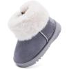 imageBMCiTYBM Girls Boys Snow Boots Warm Winter Fur Lined Baby Shoes InfantToddlerLittle Kid2grey