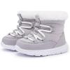 imageBMCiTYBM Girls Boys Snow Boots Warm Winter Fur Lined Baby Shoes InfantToddlerLittle Kid3grey