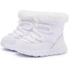 imageBMCiTYBM Girls Boys Snow Boots Warm Winter Fur Lined Baby Shoes InfantToddlerLittle Kid3white
