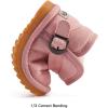 imageBMCiTYBM Toddler Boys Girls Snow Boots Warm Winter Boots NonSlip Faux Fur Lined Outdoor Shoes Pink Size 7