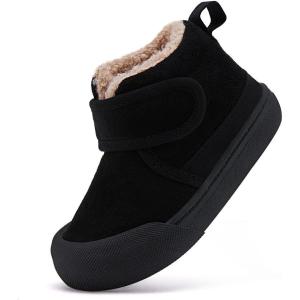 imageBMCiTYBM Baby Shoes Boy Girl Sneakers Winter Warm Non Slip First Walking Infant Shoes 624 MonthsHigh Top Black