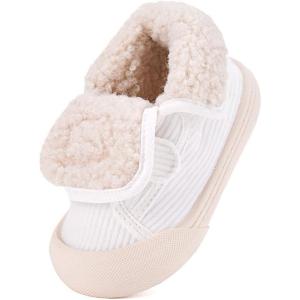 imageBMCiTYBM Baby Shoes Boy Girl Sneakers Winter Warm Non Slip First Walking Infant Shoes 624 MonthsHigh White