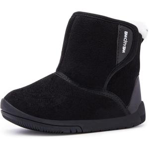 imageBMCiTYBM Girls Boys Snow Boots Warm Winter Fur Lined Baby Shoes InfantToddlerLittle Kid1black