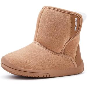 imageBMCiTYBM Girls Boys Snow Boots Warm Winter Fur Lined Baby Shoes InfantToddlerLittle Kid1camel