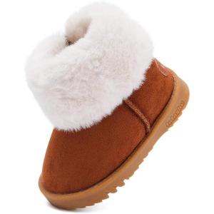 imageBMCiTYBM Girls Boys Snow Boots Warm Winter Fur Lined Baby Shoes InfantToddlerLittle Kid2brown