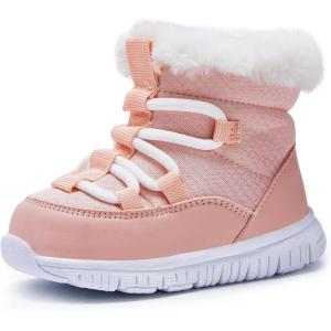 imageBMCiTYBM Girls Boys Snow Boots Warm Winter Fur Lined Baby Shoes InfantToddlerLittle Kid3pink