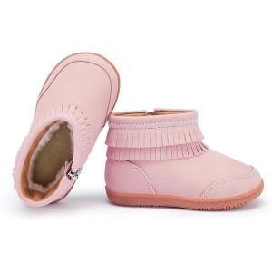 imageBMCiTYBM Girls Boys Snow Boots Warm Winter Fur Lined Baby Shoes InfantToddlerLittle Kid4pink