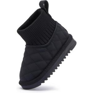 imageBMCiTYBM Girls Boys Snow Boots Warm Winter Fur Lined Baby Shoes InfantToddlerLittle Kid6black