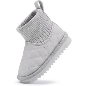imageBMCiTYBM Girls Boys Snow Boots Warm Winter Fur Lined Baby Shoes InfantToddlerLittle Kid6grey