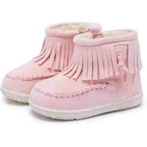 imageBMCiTYBM Girls Boys Snow Boots Warm Winter Fur Lined Baby Shoes InfantToddlerLittle Kid7pink