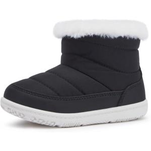 imageBMCiTYBM Girls Boys Snow Boots Warm Winter Fur Lined Baby Shoes InfantToddlerLittle Kid91black