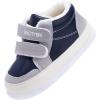 imageBMCiTYBM Baby Shoes Girls Boys Sneakers Faux Fur Lined Infant First Walking Shoes Warm Winter NavyGrey Size 1218 Months Toddler
