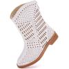 imageBMCiTYBM Girls Cowgirl Boots UnisexChild Mid Calf Toddler Cowboy Boots Little Kids Western Boots Round Toe All Seasons Shoes12white