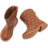 imageBMCiTYBM Girls Cowgirl Boots UnisexChild Mid Calf Toddler Cowboy Boots Little Kids Western Boots Round Toe All Seasons Shoes1camel